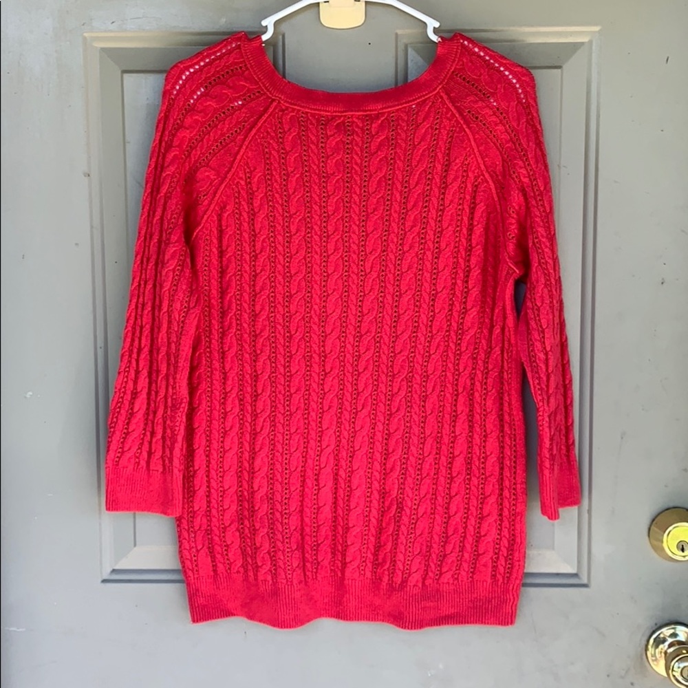 American Eagle Cable Sweater Red Size Large - Picture 4 of 4